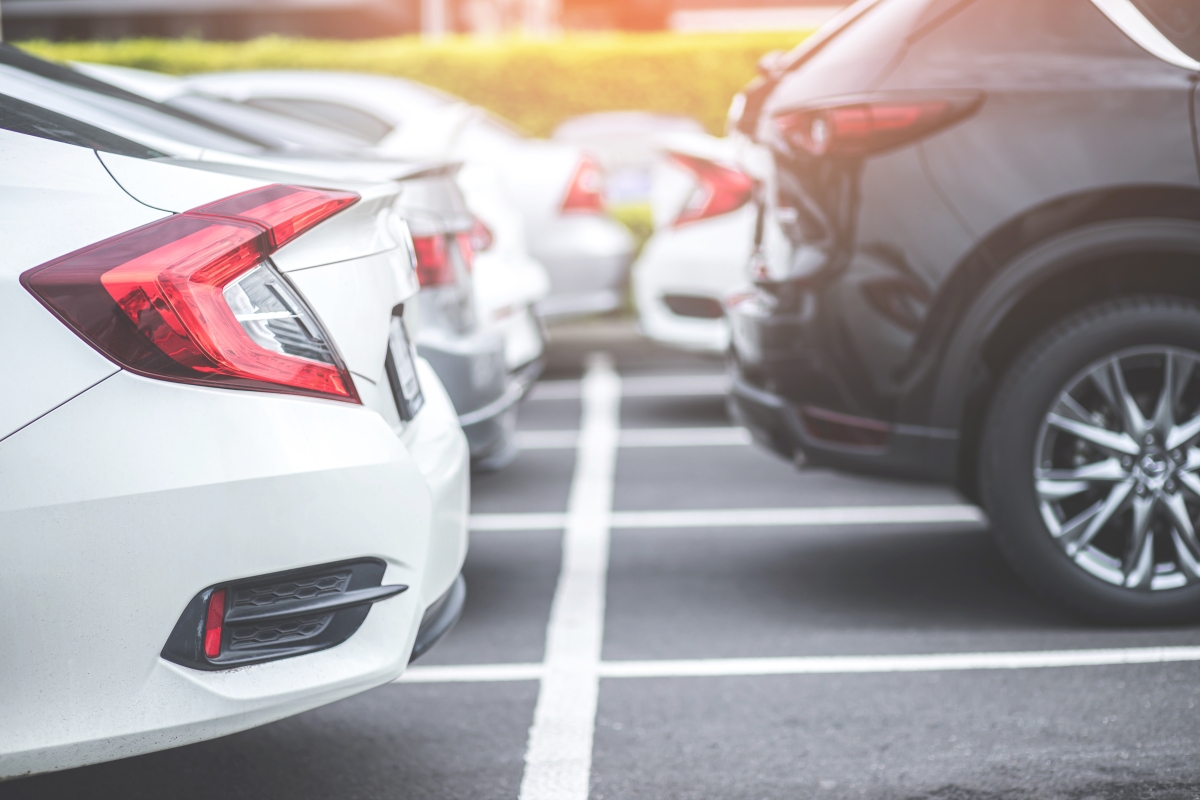 Cars in a parking lot